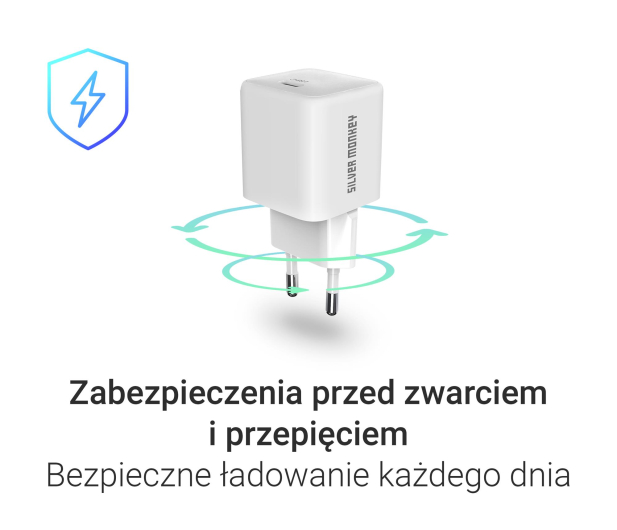 Silver Monkey Ładowarka GaN Core Uno 30W Biała - 1417242 - zdjęcie 5